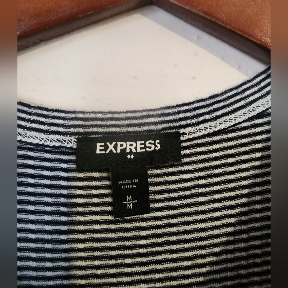 Express-Striped Black and White Dress - Picture 2 of 6